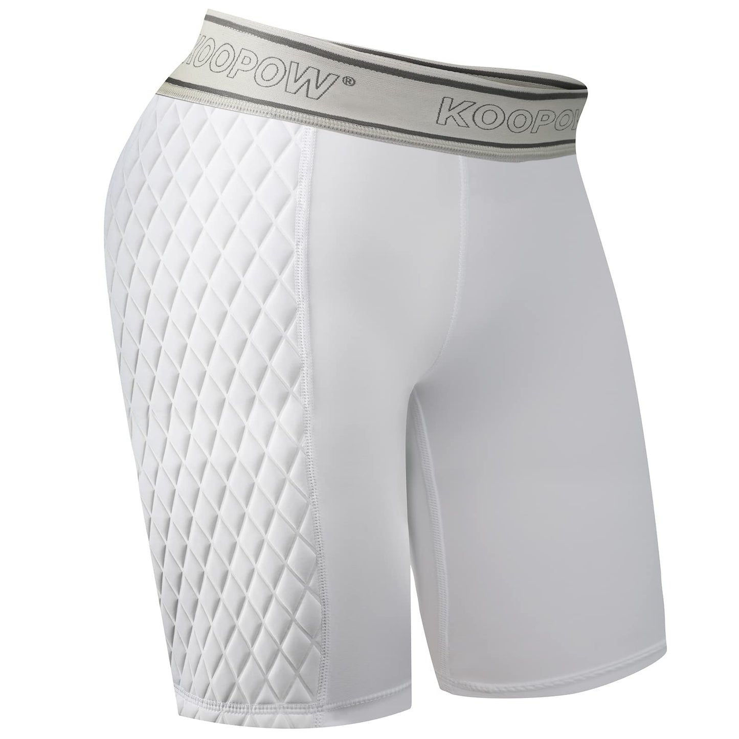 KOOPOW Womens Sliding Shorts Softball Sliding Pads Compression Padded Slider Shorts (Medium White)